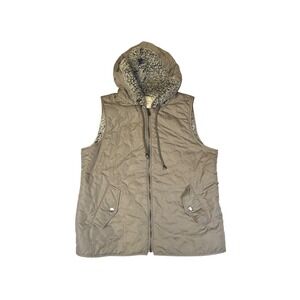 Altard State‎ Quilted Sherpa Lined Hooded Vest Khaki Size M